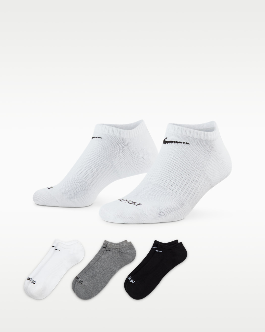 Nike Everyday Plus Cushion Training No-Show Socks (3 Pairs) - Multi-Colour
