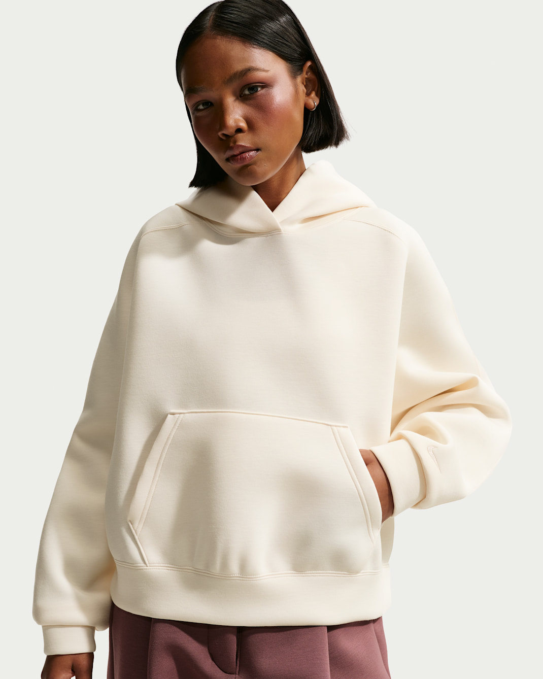 Nike Pre-Game Fleece Women's Oversized Hoodie - Chalk/White/Chalk