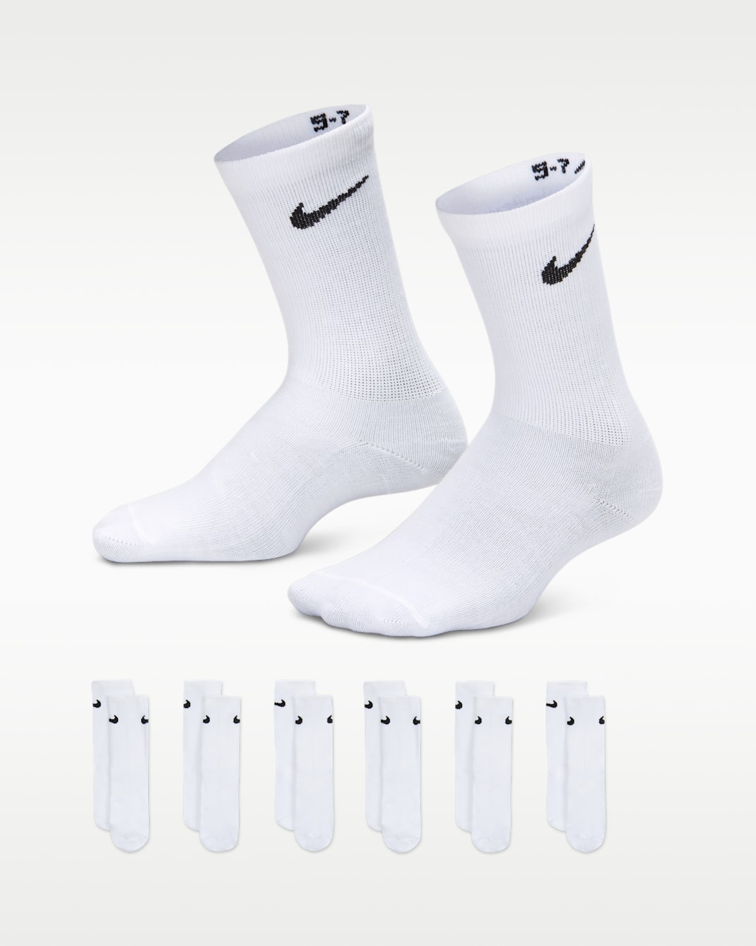 Nike Little Kids Crew Socks (6 Pairs) - White