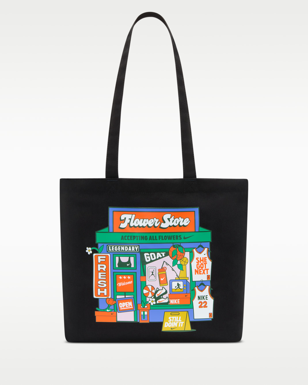 Bolsa tote (22 l) Nike Heritage - Negro/Verde estadio/Blanco