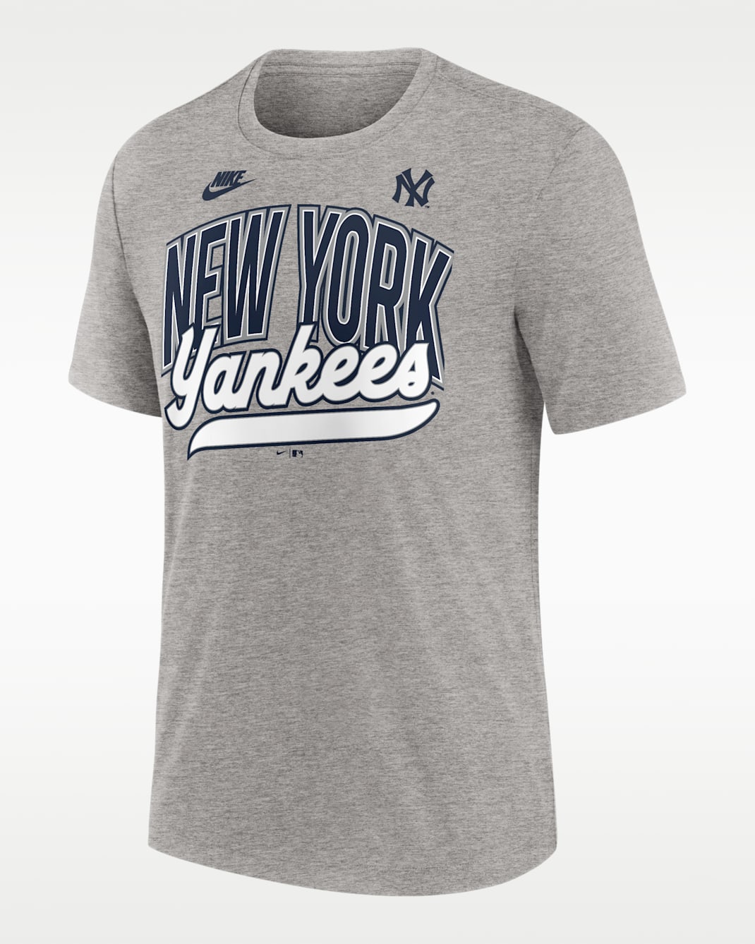 Playera Nike de la MLB para hombre New York Yankees Cooperstown Retro - Gris jaspeado