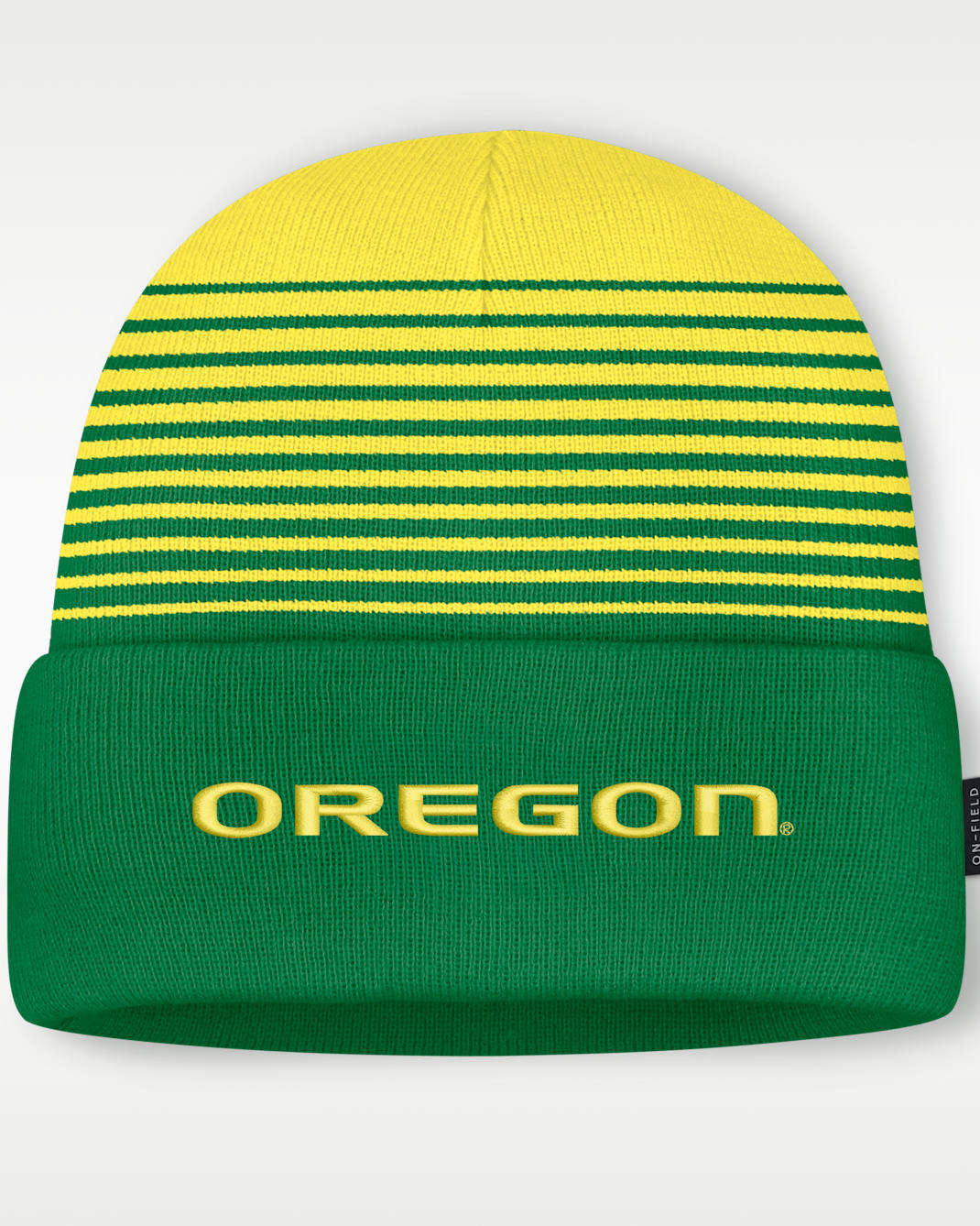 Oregon Sideline Utility Men's Nike College Cuffed Beanie - Apple Green/Yellow Strike