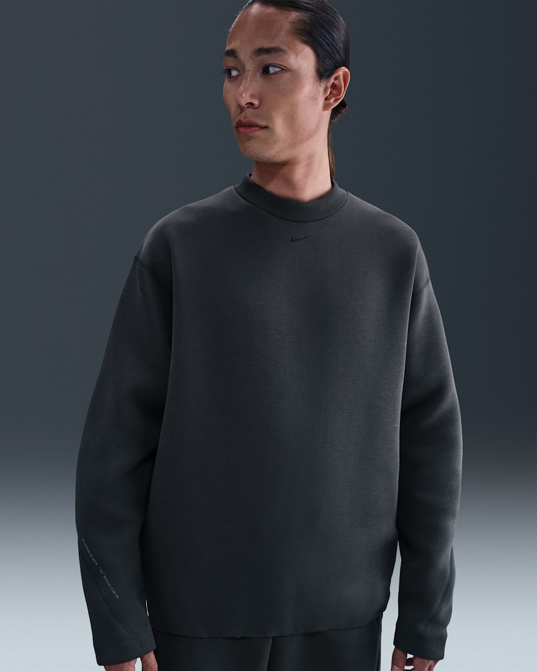 เสื้อคอกลมทรงหลวมผ้าฟลีซผู้ชาย Nike Tech - Anthracite/ดำ