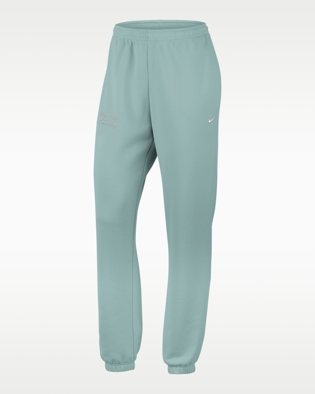 New York Liberty Women's Nike French Terry Standard Cuffed Pants - Mineral/White/White