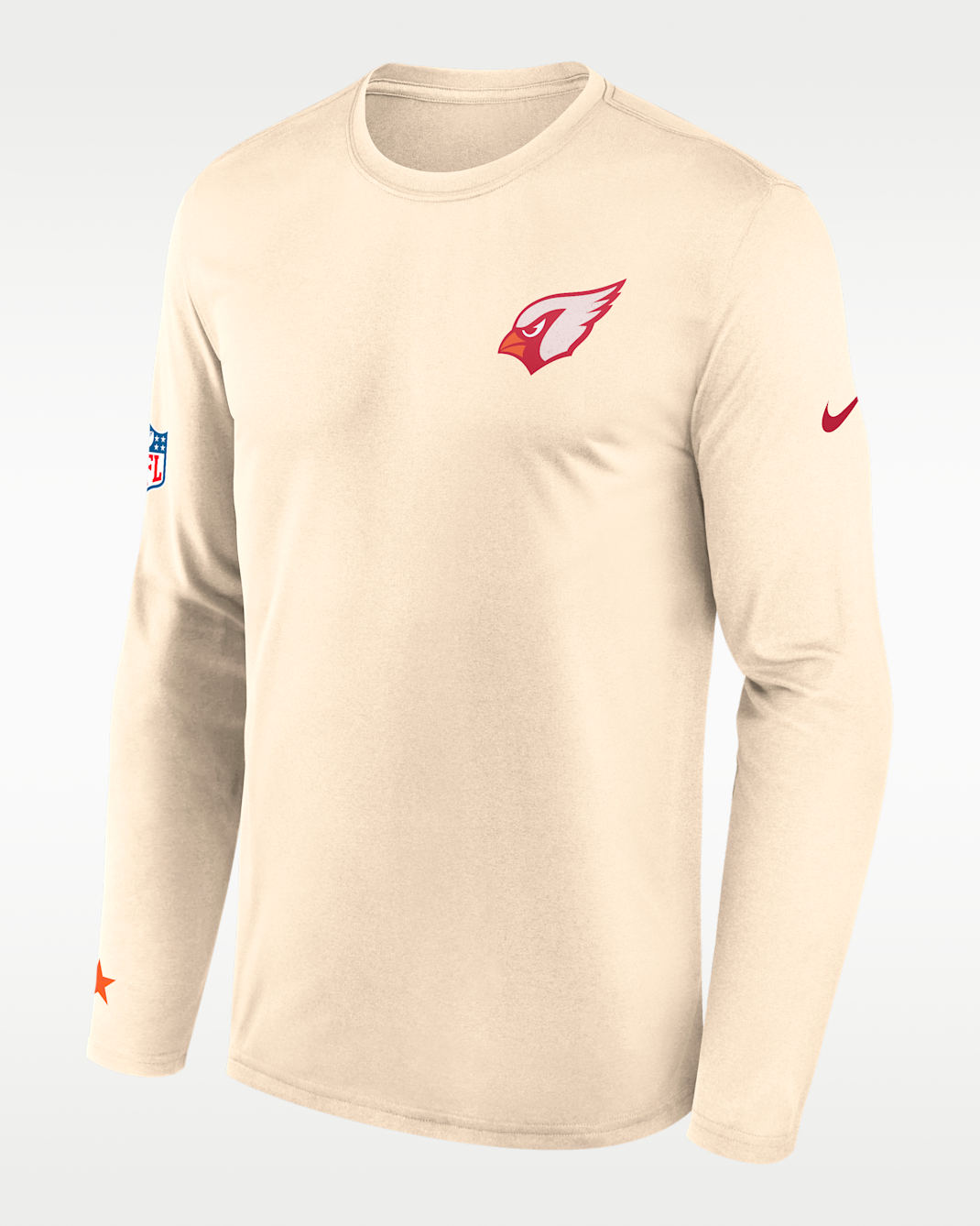 Playera de manga larga Nike Dri-FIT de la NFL para hombre Arizona Cardinals Rivalries Collection Sideline Legend Small Logo - Natural