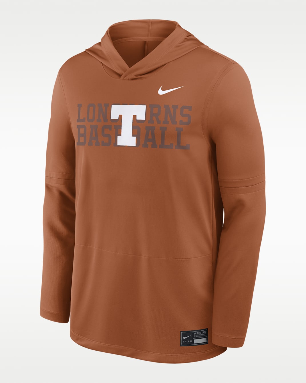 Texas Dugout Men's Nike Dri-FIT College Long-Sleeve Hooded Top - Burnt Orange