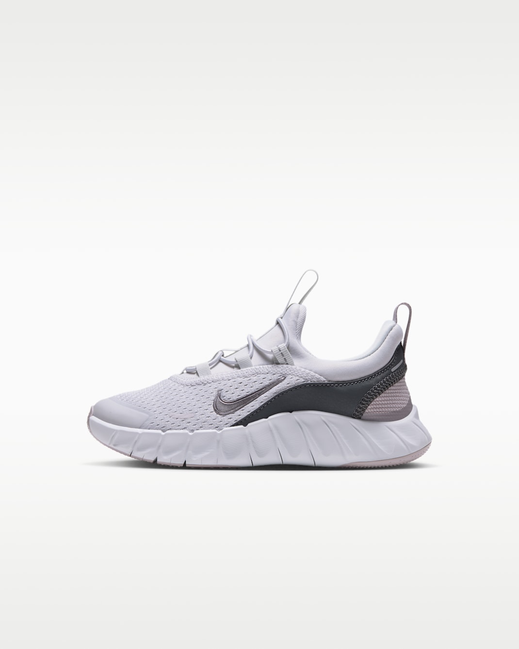Nike Free Ride Younger Kids' Running Shoes - Photon Dust/Silver Lilac/Iron Grey/Metallic Dark Grey