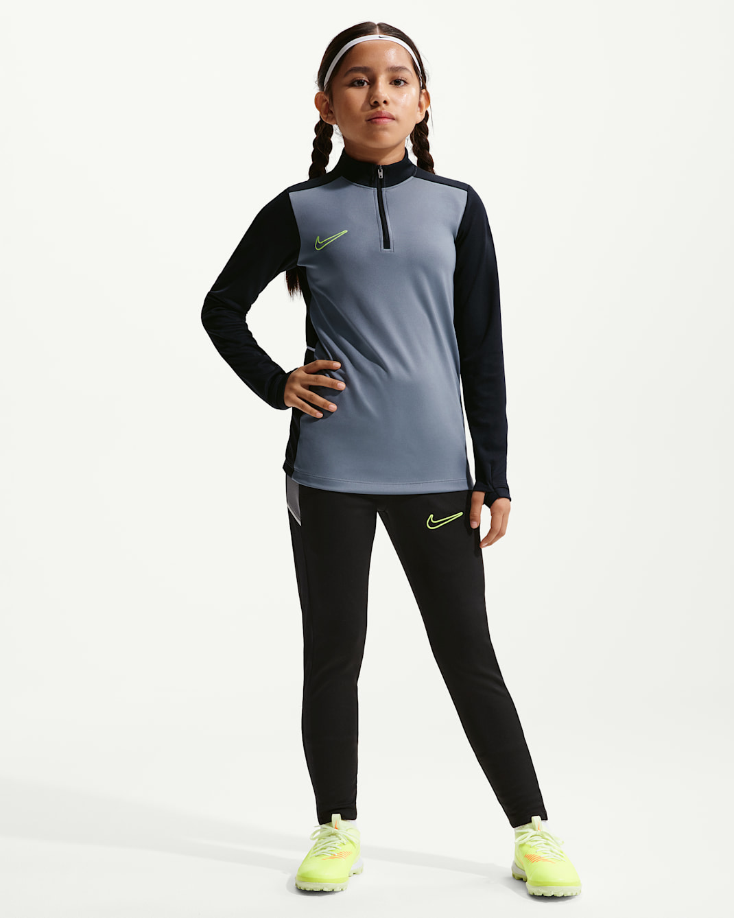 Pantalon de foot Dri-FIT Nike Academy pour ado - Noir/Cool Grey/Hot Punch/Volt