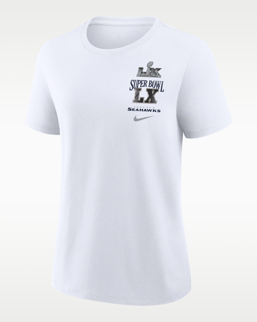 Playera Nike de la NFL para mujer Seattle Seahawks Super Bowl LX Champions Long Ball - Blanco