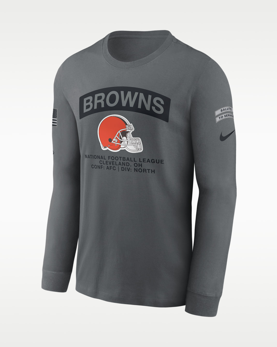 Cleveland Browns Salute to Service Men's Nike NFL Long-Sleeve T-Shirt - Grey