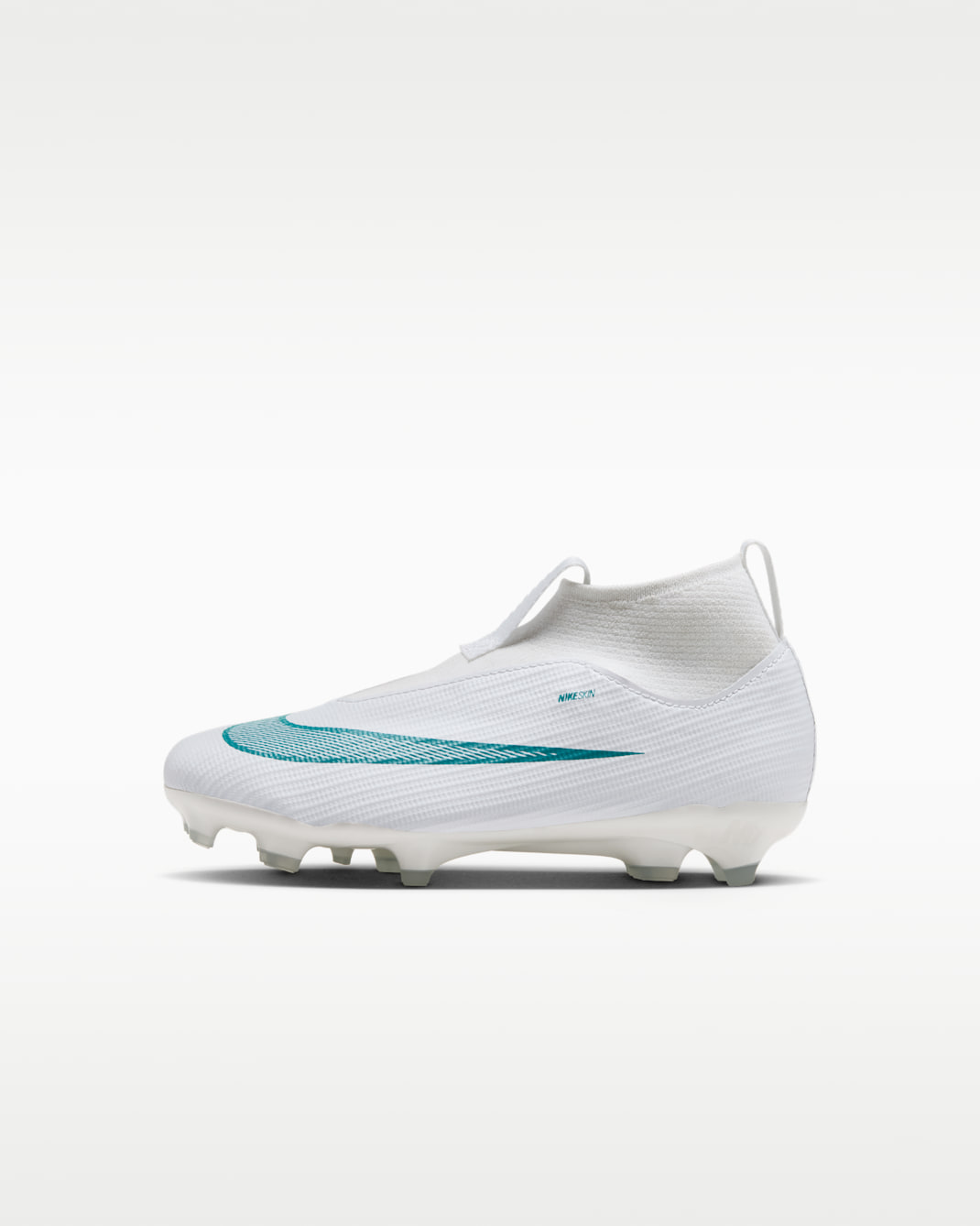 Nike Jr. Mercurial Superfly 11 Academy Younger Kids' Multi-Ground High-Top Football Boots - White/Dusty Cactus