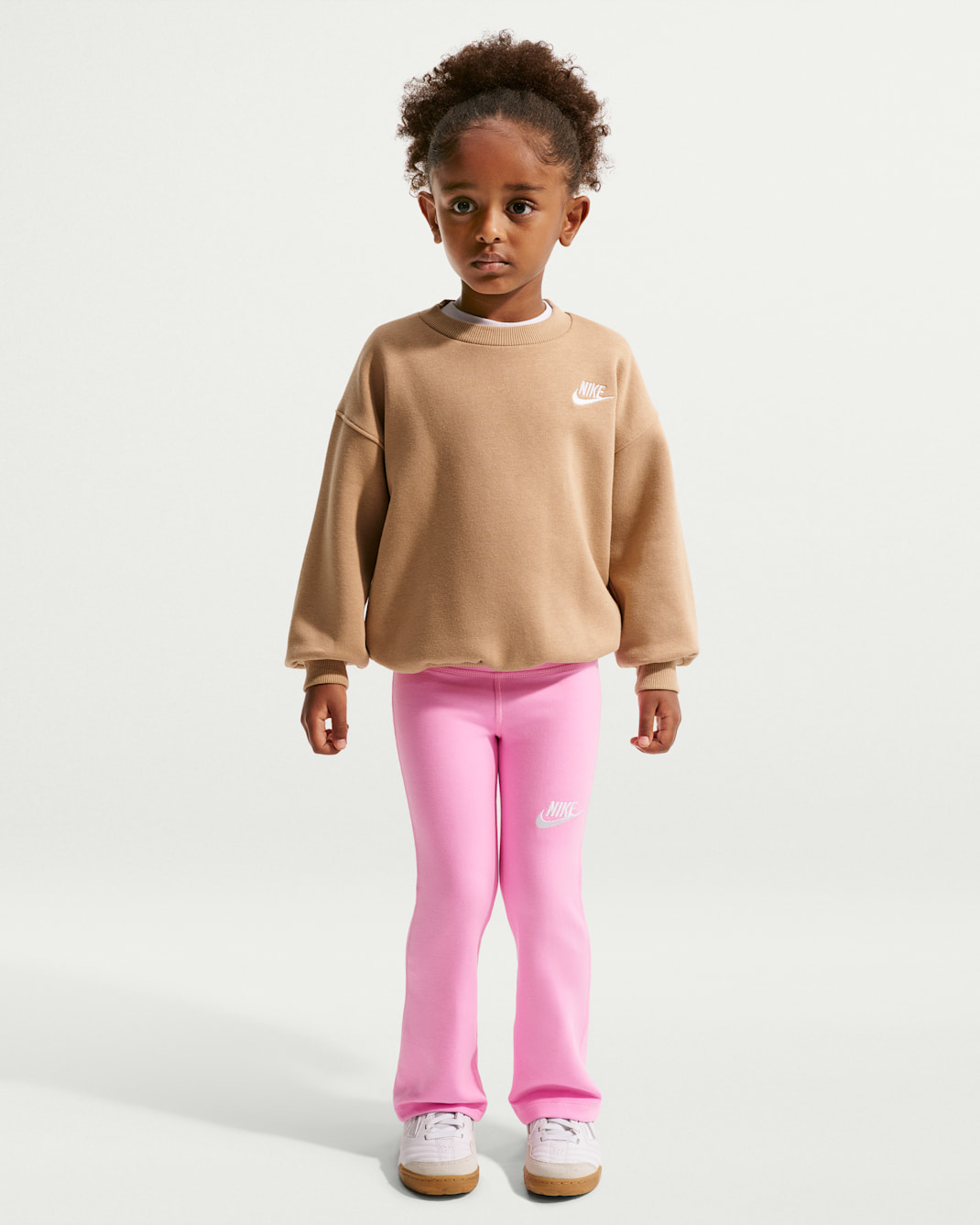 Nike Little Kids' Dri-FIT Flared Leggings - Pink Rise/White