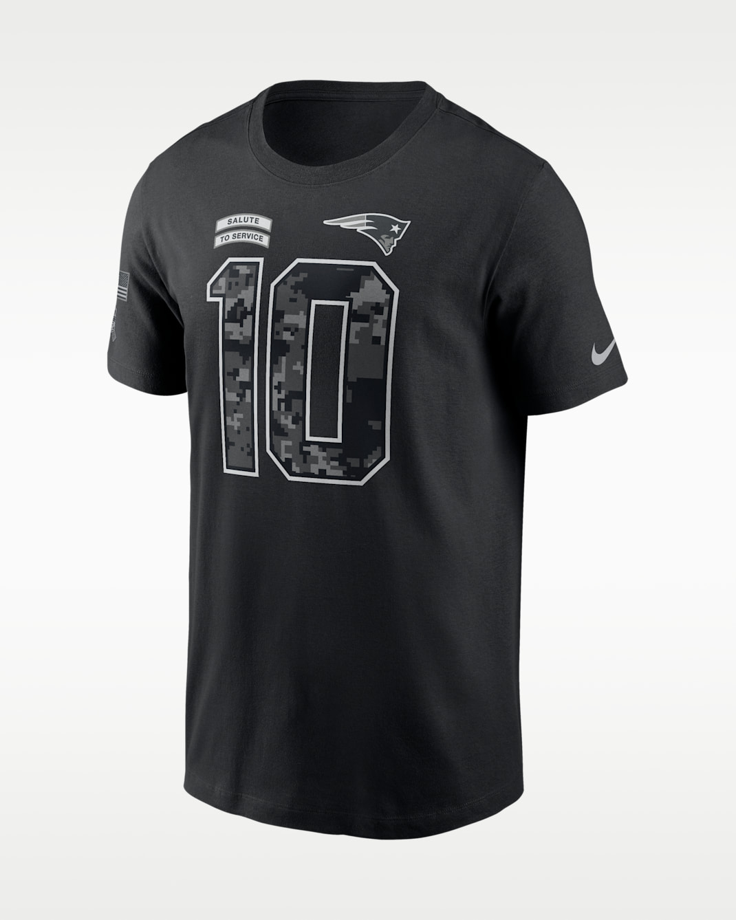 Playera Nike de la NFL para hombre Drake Maye New England Patriots Salute to Service - Negro