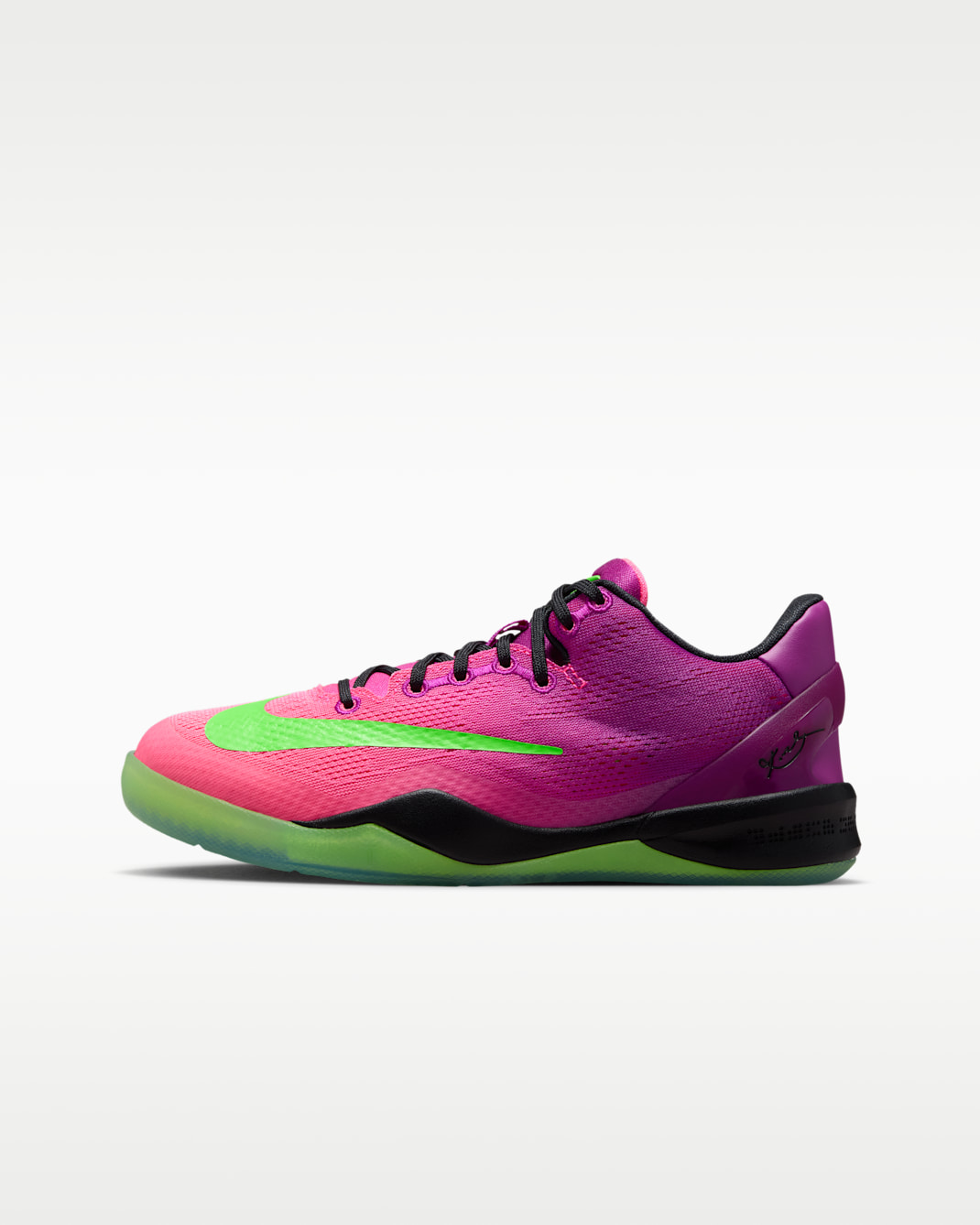 Kobe 8 "Mambacurial" Big Kids' Basketball Shoes - Red Plum/Pink Flash/Electric Green