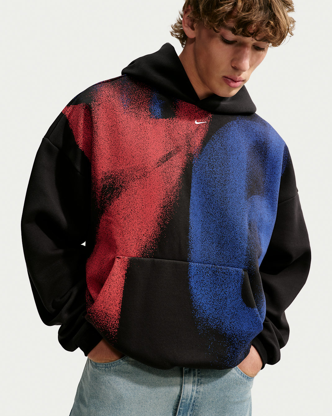 Sudadera con gorro de básquetbol Nike de tejido Fleece de la NBA para hombre Philadelphia 76ers Standard Issue - Negro/Blanco