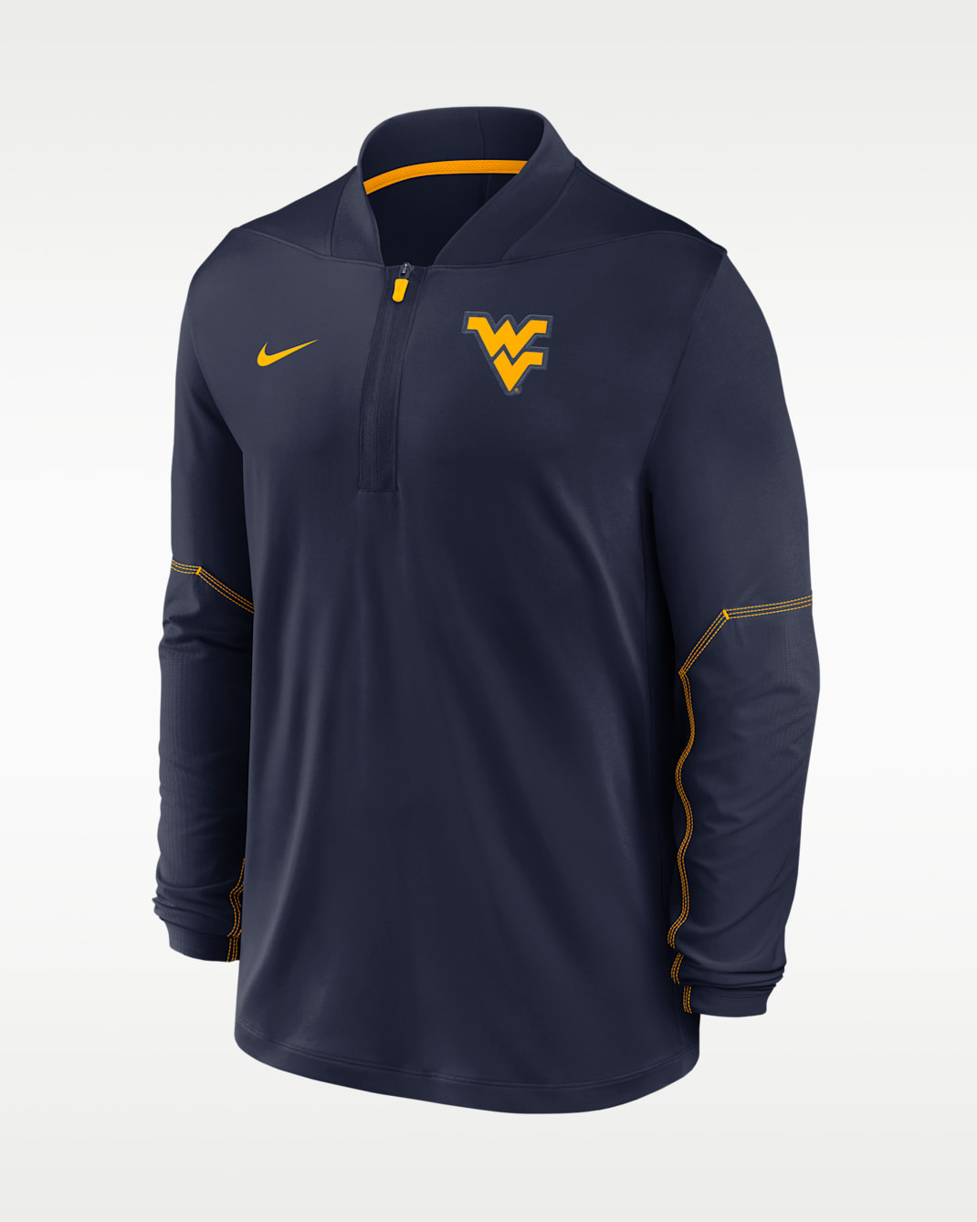 West Virginia Sideline Men's Nike Dri-FIT College 1/2-Zip Top - College Navy/University Gold