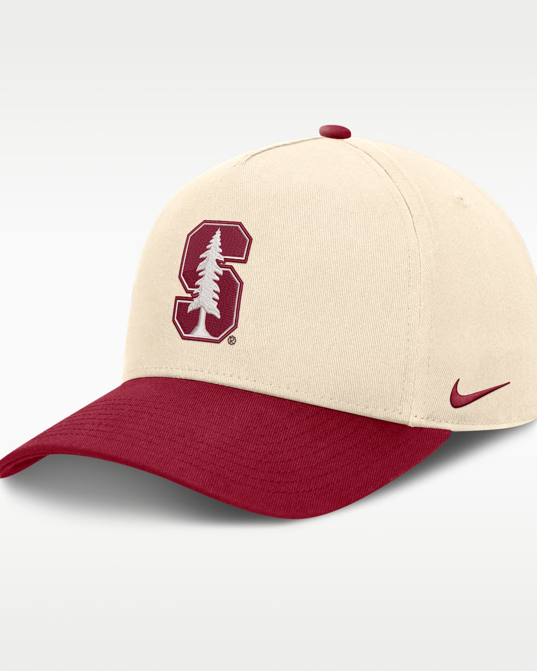 Stanford Campus Prep Rise Men's Nike College A-Frame Adjustable Hat - Natural/Cardinal Red