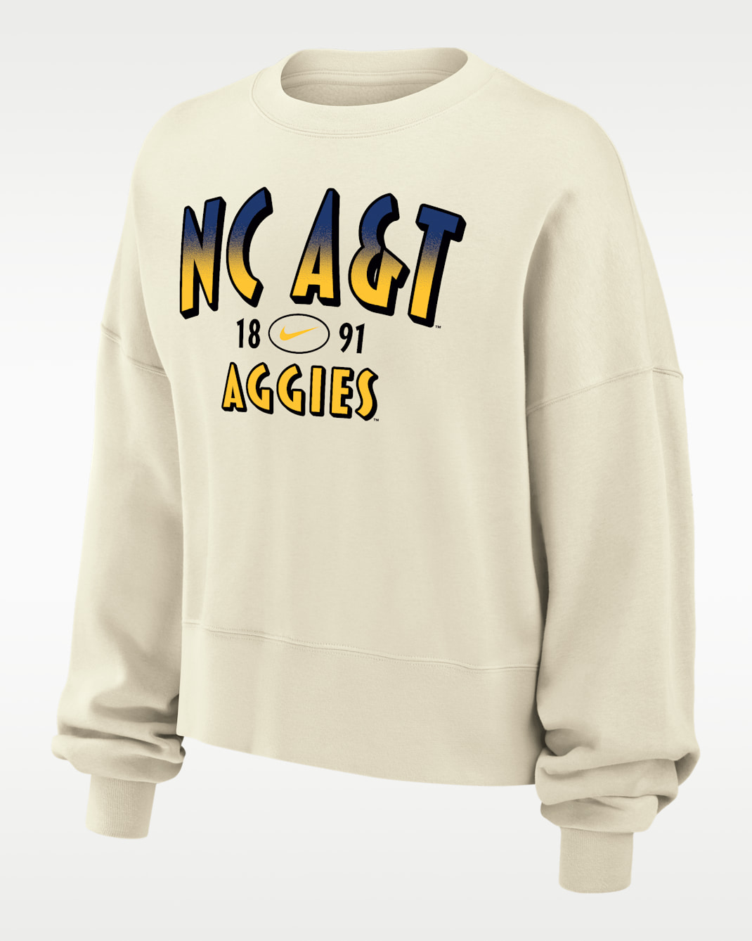 Nike College (North Carolina A&T University) Women's Phoenix Fleece Crewneck Sweatshirt - Sail