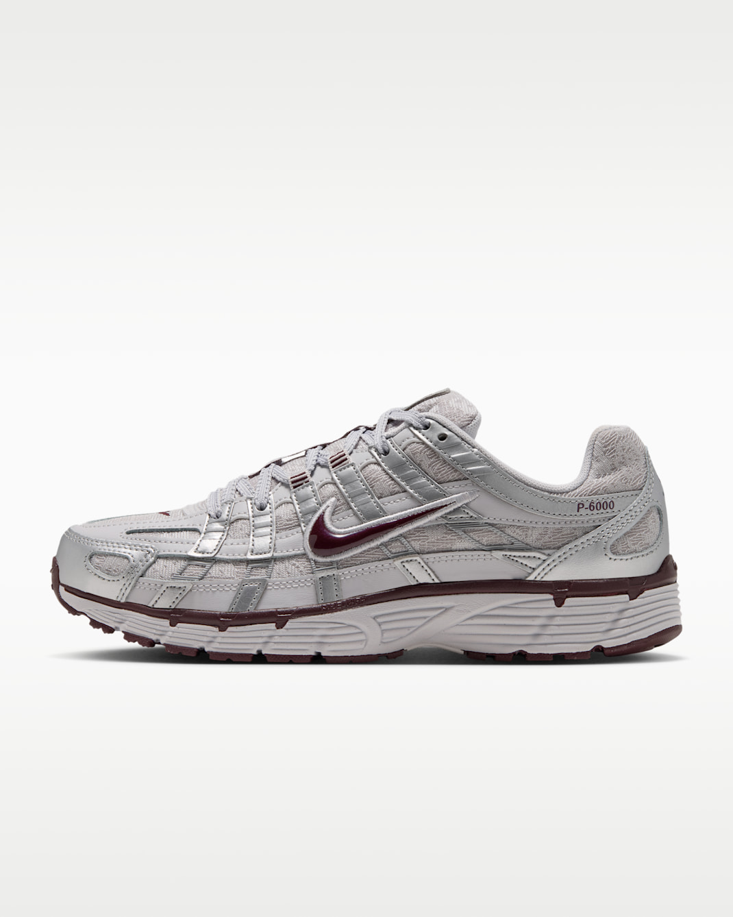 Nike P-6000 Women's Shoes - Vast Grey/Metallic Silver/Burgundy Crush