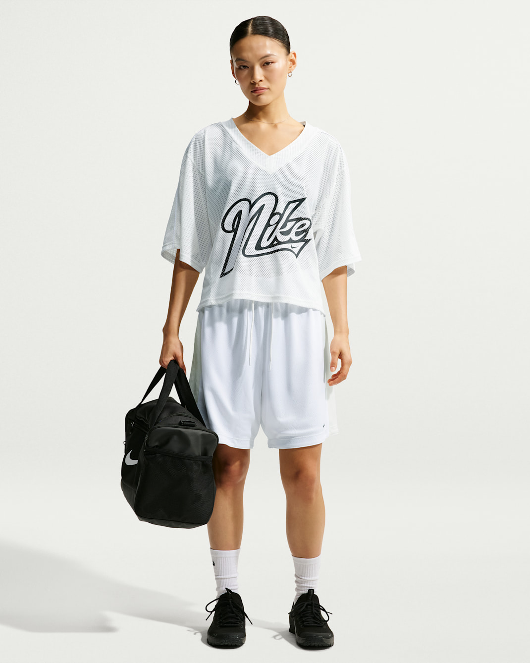 Nike One Women's Dri-FIT Reversible Shorts - Sail/White/Black