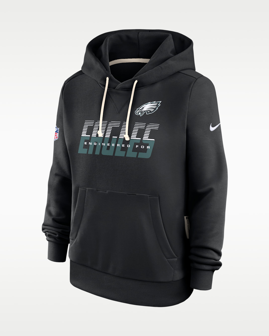 Philadelphia Eagles Sideline Standard Issue Women's Nike Dri-FIT NFL Pullover Hoodie - Black