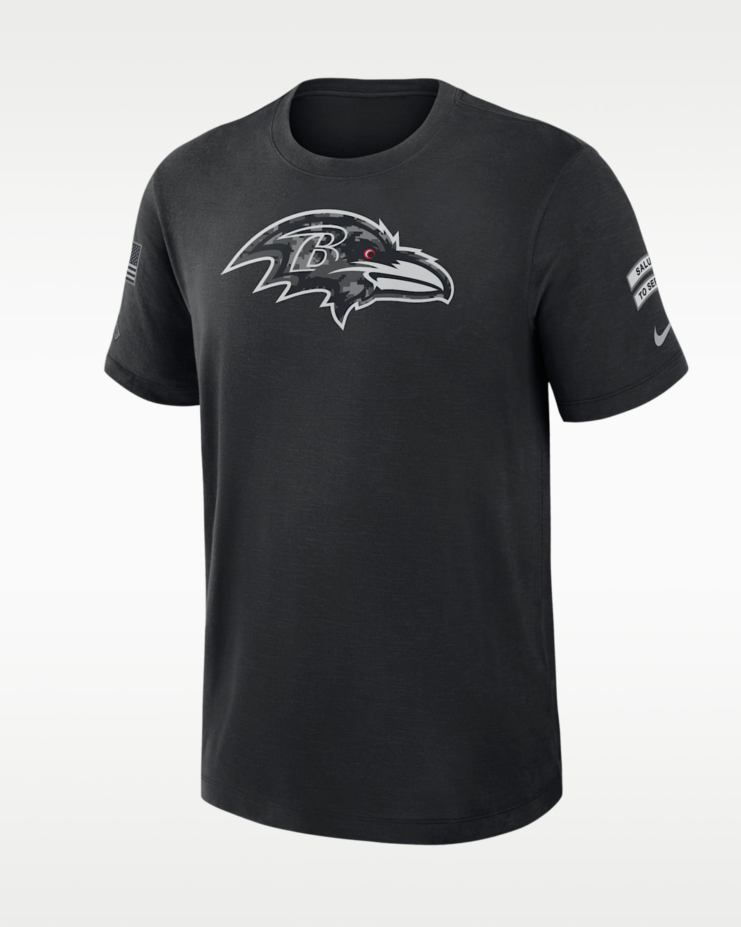 Playera Nike Dri-FIT de la NFL para hombre Baltimore Ravens Salute to Service Slub - Negro