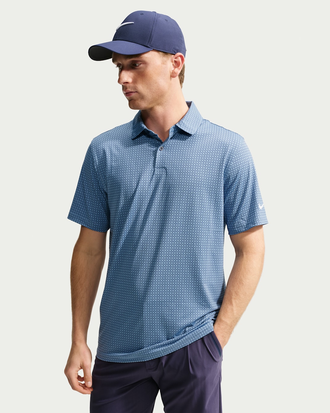 Nike Velocity Dri-FIT Golf-Poloshirt mit Print (Herren) - College Navy/College Navy/Weiß