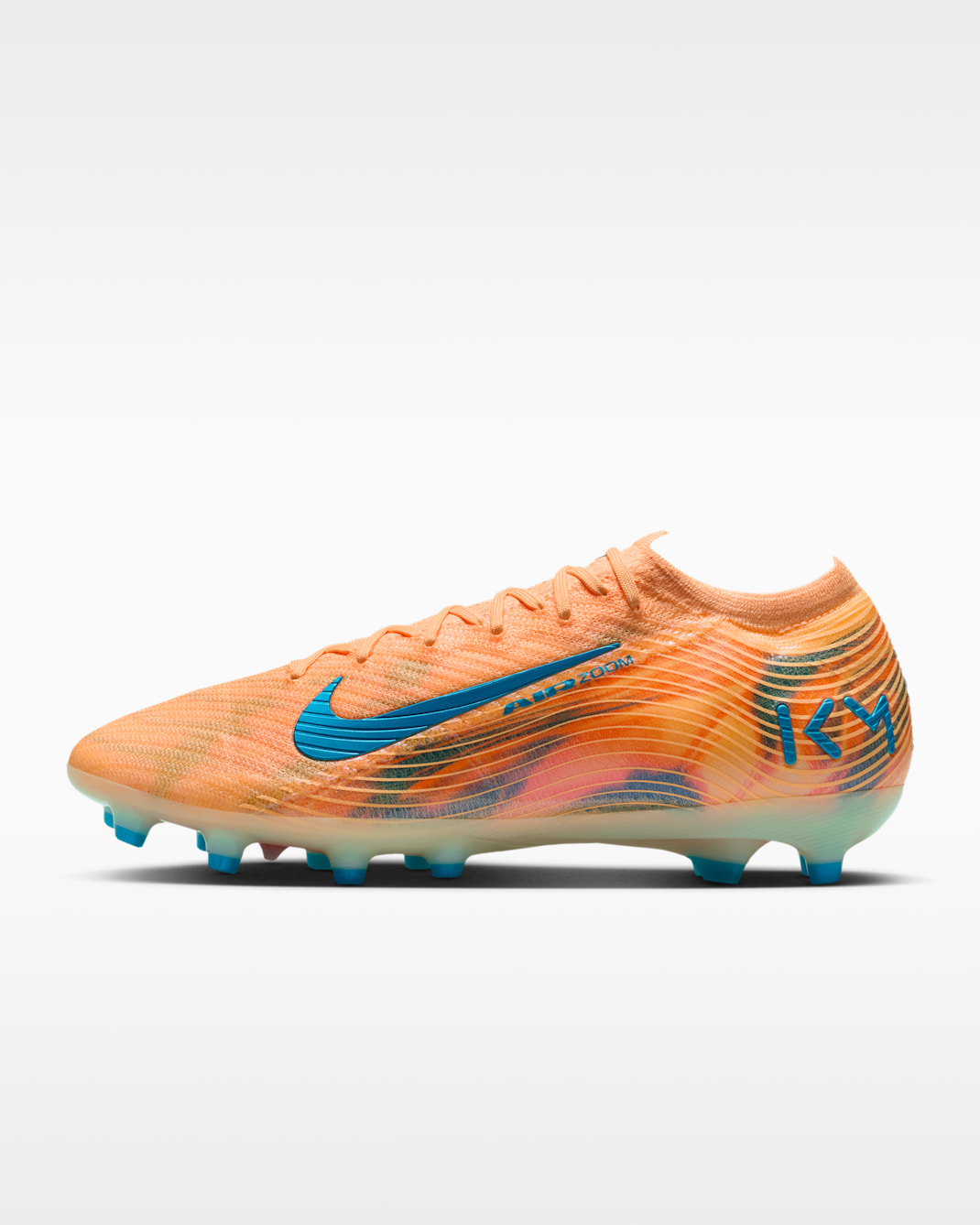 Korki piłkarskie typu low top na sztuczną murawę Nike Mercurial Vapor 16 Elite „Kylian Mbappé” - Melon Tint/Igloo/Neo Turquoise