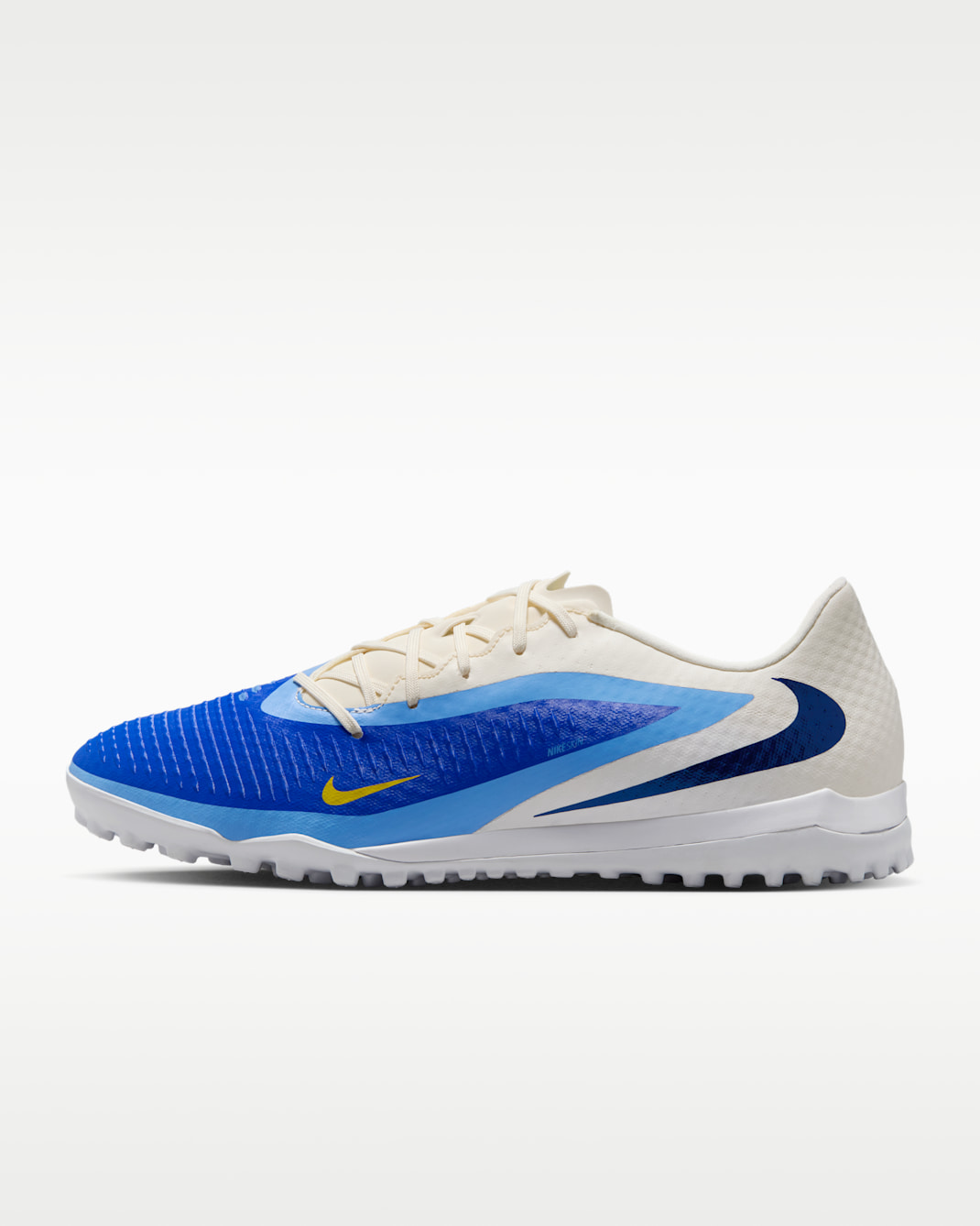 Tacos de fútbol para pasto sintético (turf) Nike Phantom 6 Low Academy - Azul carrera/Obsidiana oscuro