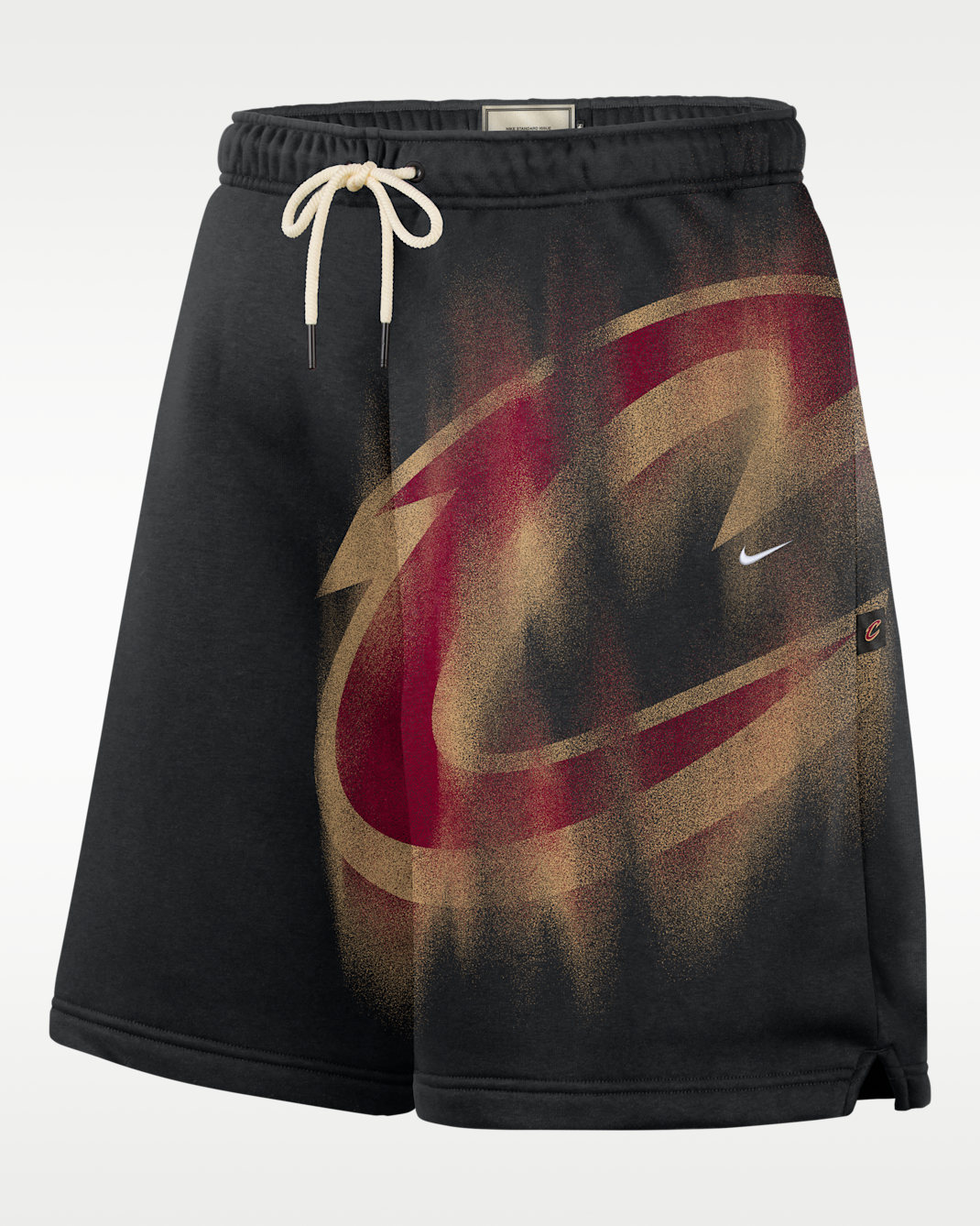 Shorts de básquetbol de tejido Fleece para hombre Cleveland Cavaliers Standard Issue - Negro/Blanco