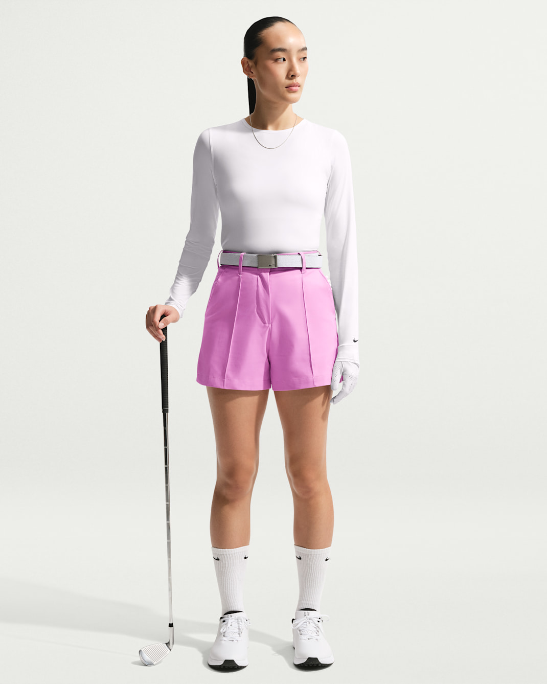 Short de golf Dri-FIT Nike Golf Club pour femme - Light Magenta/Blanc