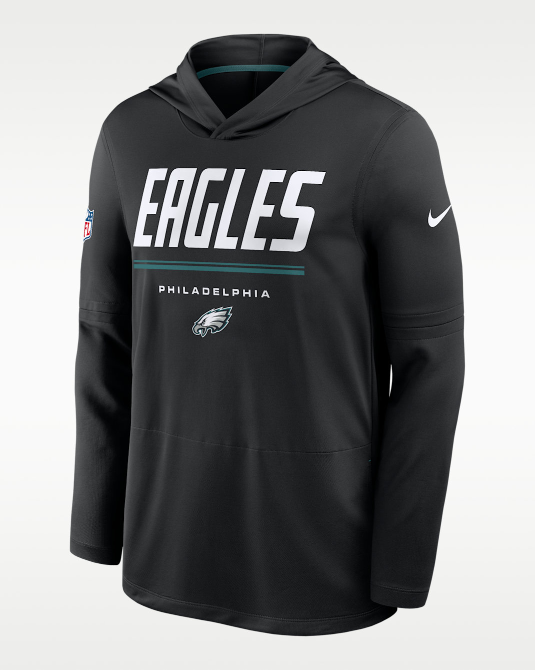 Philadelphia Eagles Sideline Men's Nike Dri-FIT NFL Long-Sleeve Hooded Top - Black