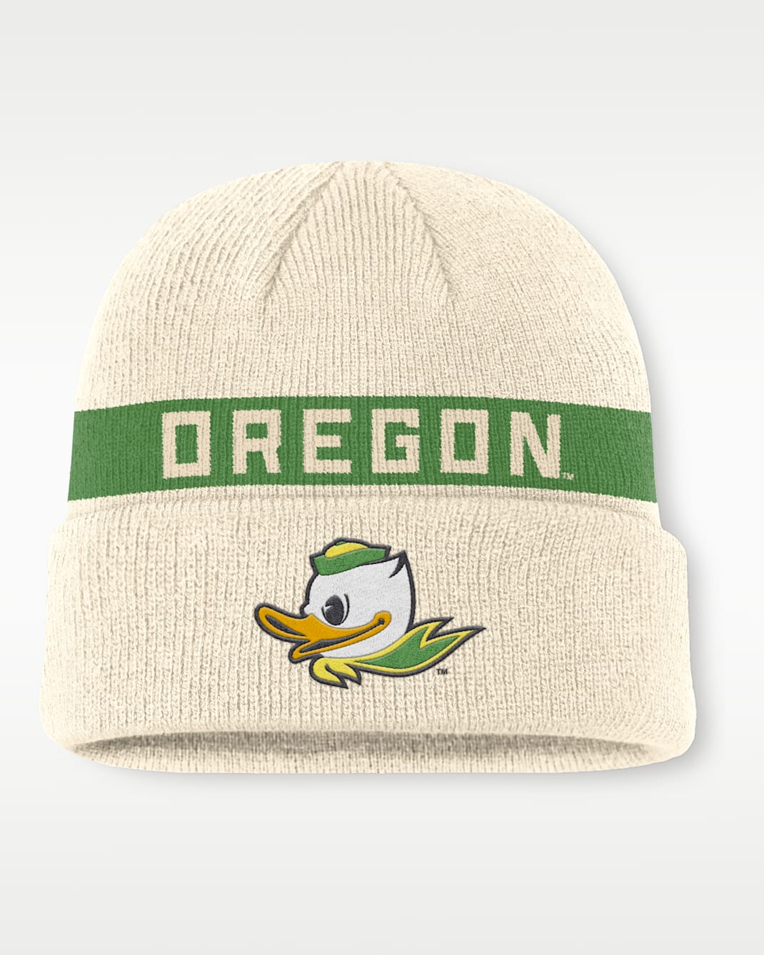 Oregon Primetime Peak Utility Men's Nike College Cuffed Beanie - Natural