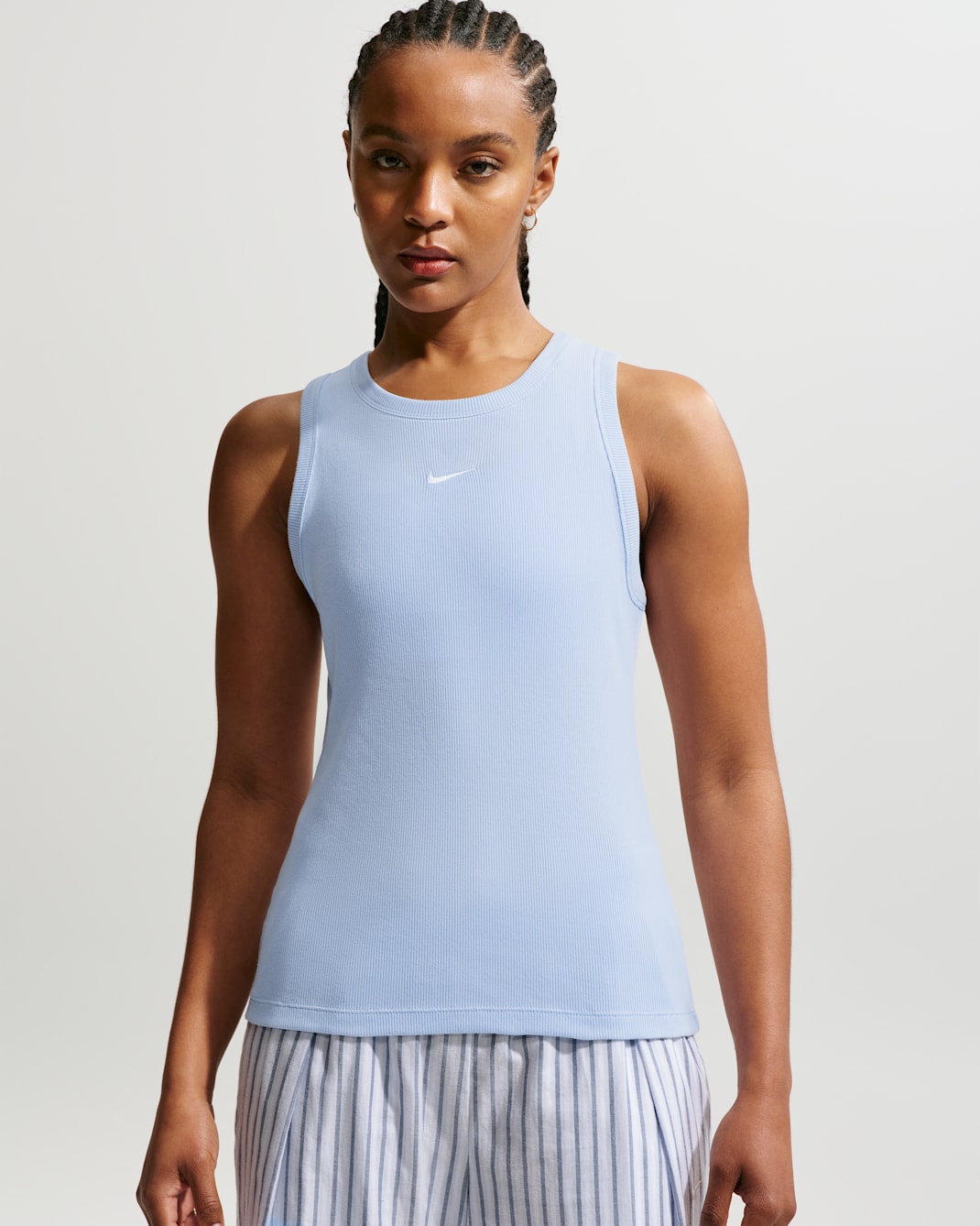 Nike Sportswear Women's Tight Ribbed Tank Top - Hydrogen Blue/White