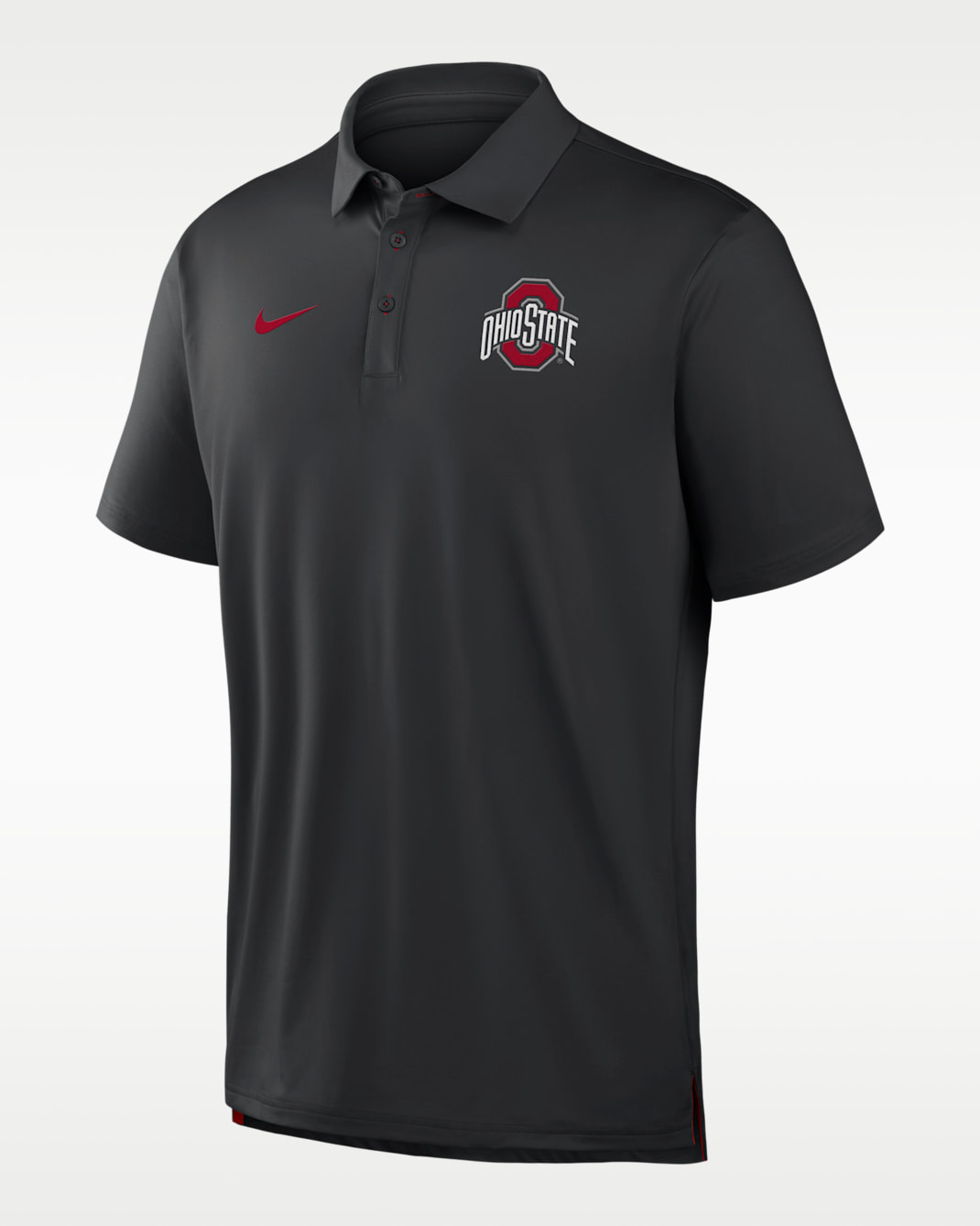 Polo universitaria Nike Dri-FIT para hombre Ohio State Tour - Negro/Rojo universitario