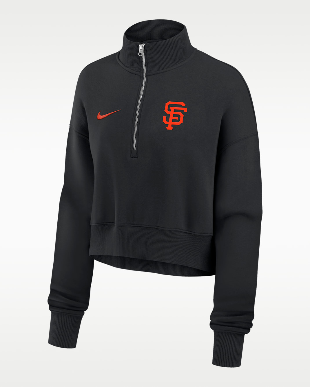 San Francisco Giants Phoenix Women's Nike MLB Cropped 1/4-Zip Crew - Black