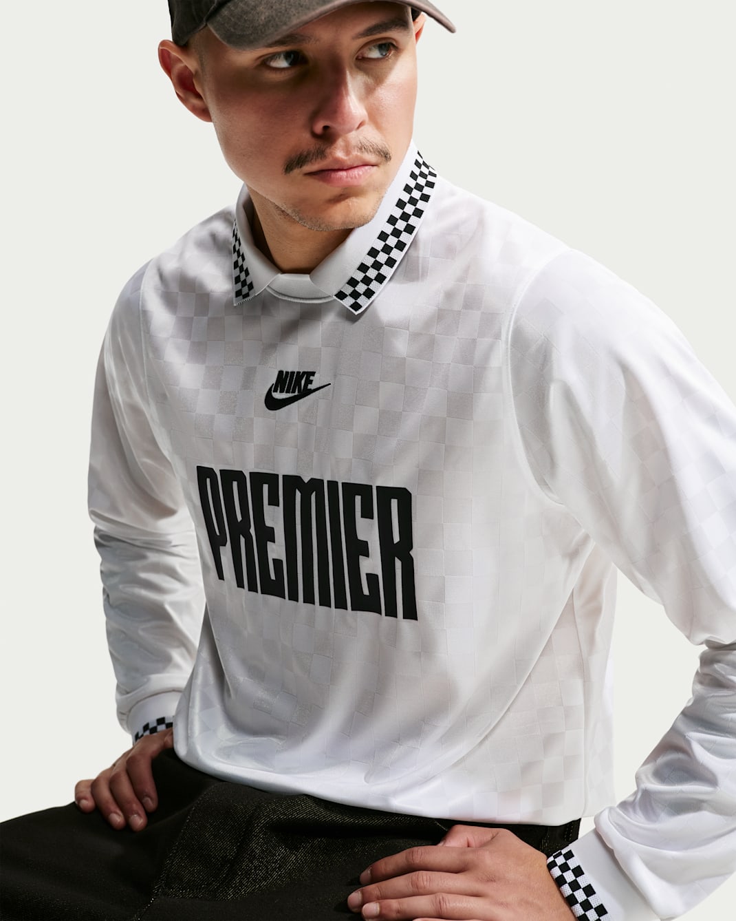 Nike Premier Men's Dri-FIT Long-Sleeve Football Shirt - White/Black/Black