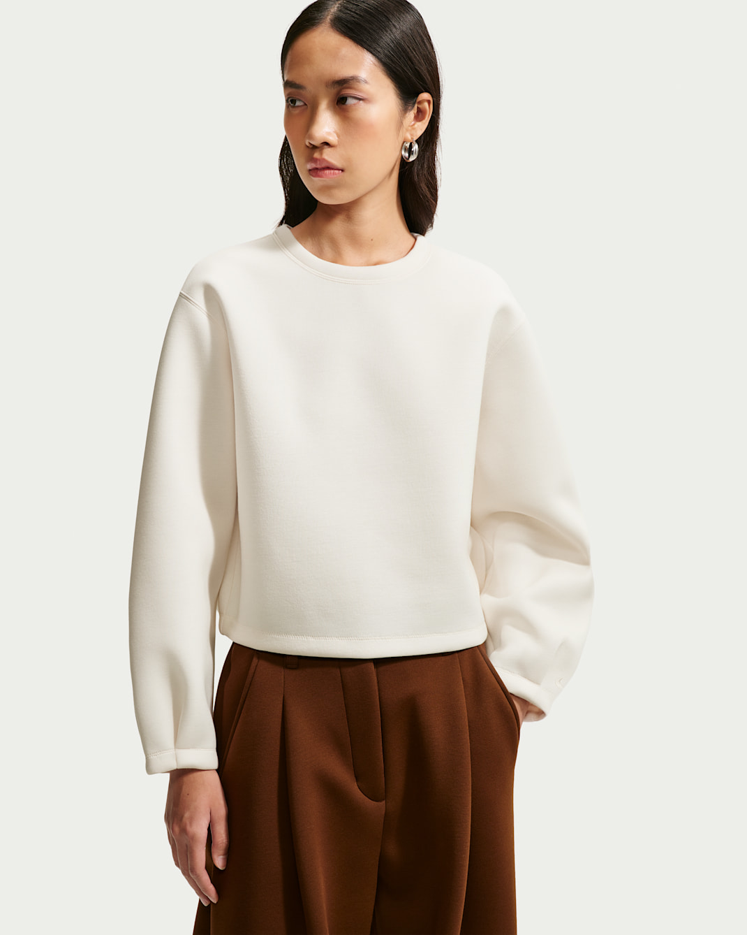เสื้อแขนยาวทรงโอเวอร์ไซส์ผู้หญิง Nike Article Fleece - Chalk/Chalk
