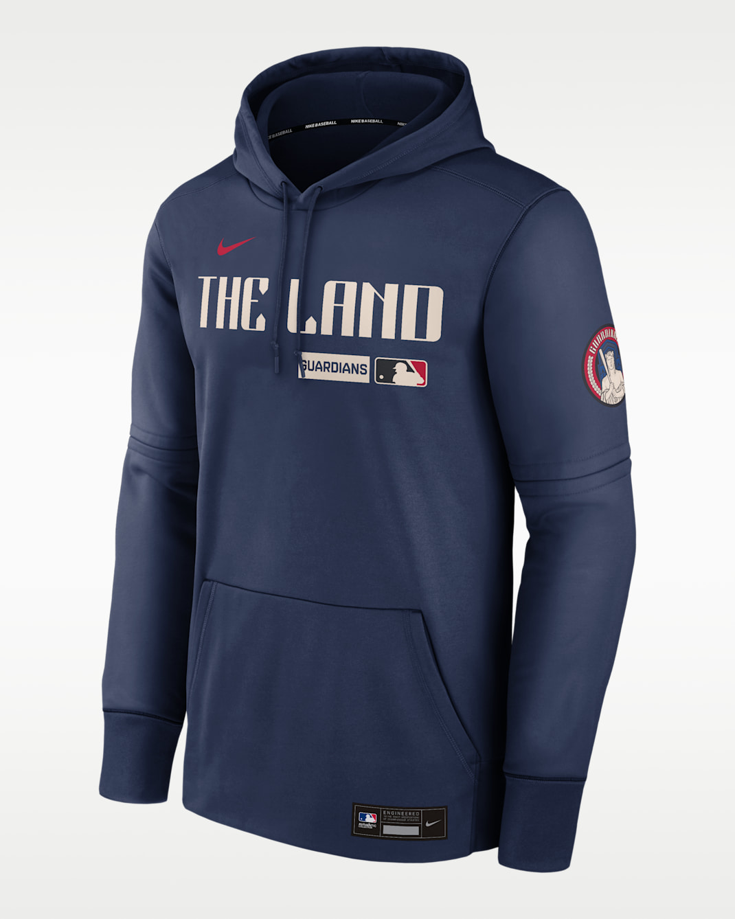 Cleveland Guardians Authentic Collection City Connect Men's Nike Therma MLB Pullover Hoodie - Navy
