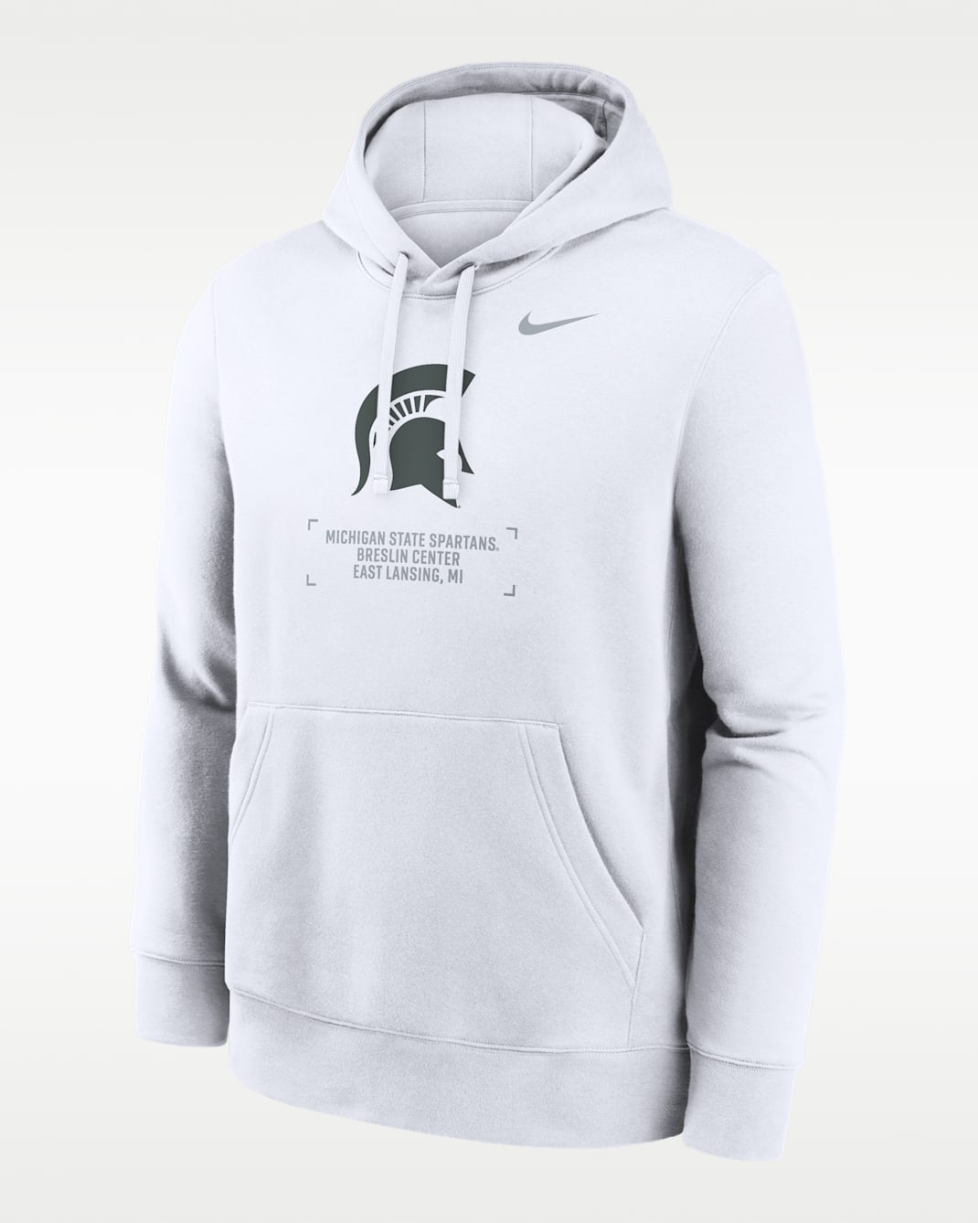 Sudadera con gorro sin cierre universitaria Nike para hombre Michigan State Club Basketball 2-Hit - Blanco