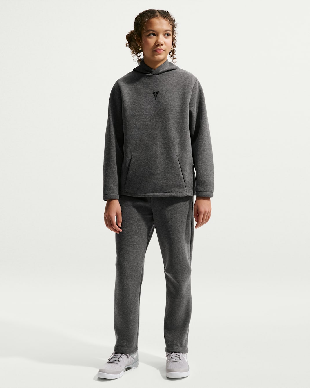 Kobe Big Kids' Dri-FIT Fleece Basketball Pants - Black Heather/Black