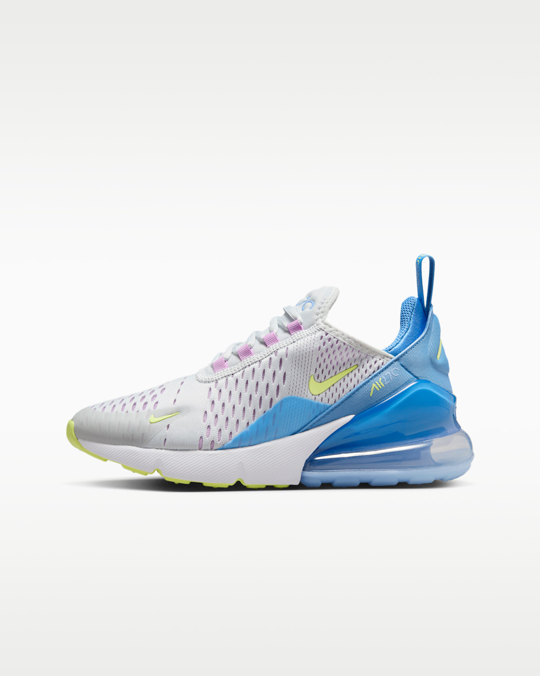 Nike Air Max 270 Big Kids' Shoes - Pure Platinum/Rush Fuchsia/Blue Beyond/Light Lemon Twist