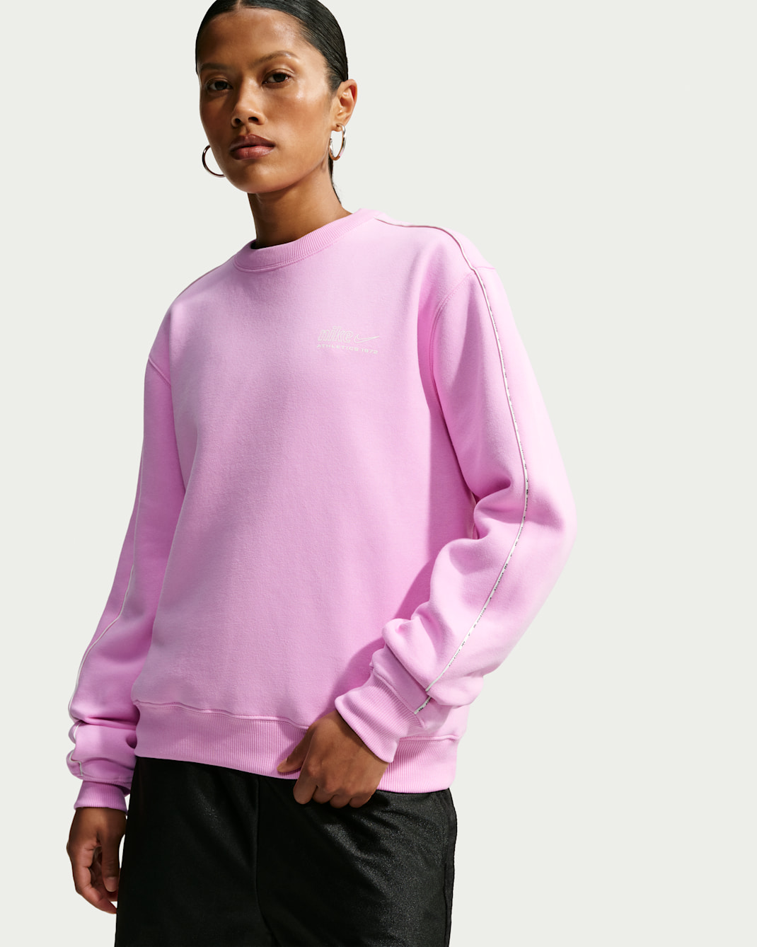 Nike Studio Fleece Medium Weight Women's "Nike Athletic Department" Crew - Pink Rise/Sail