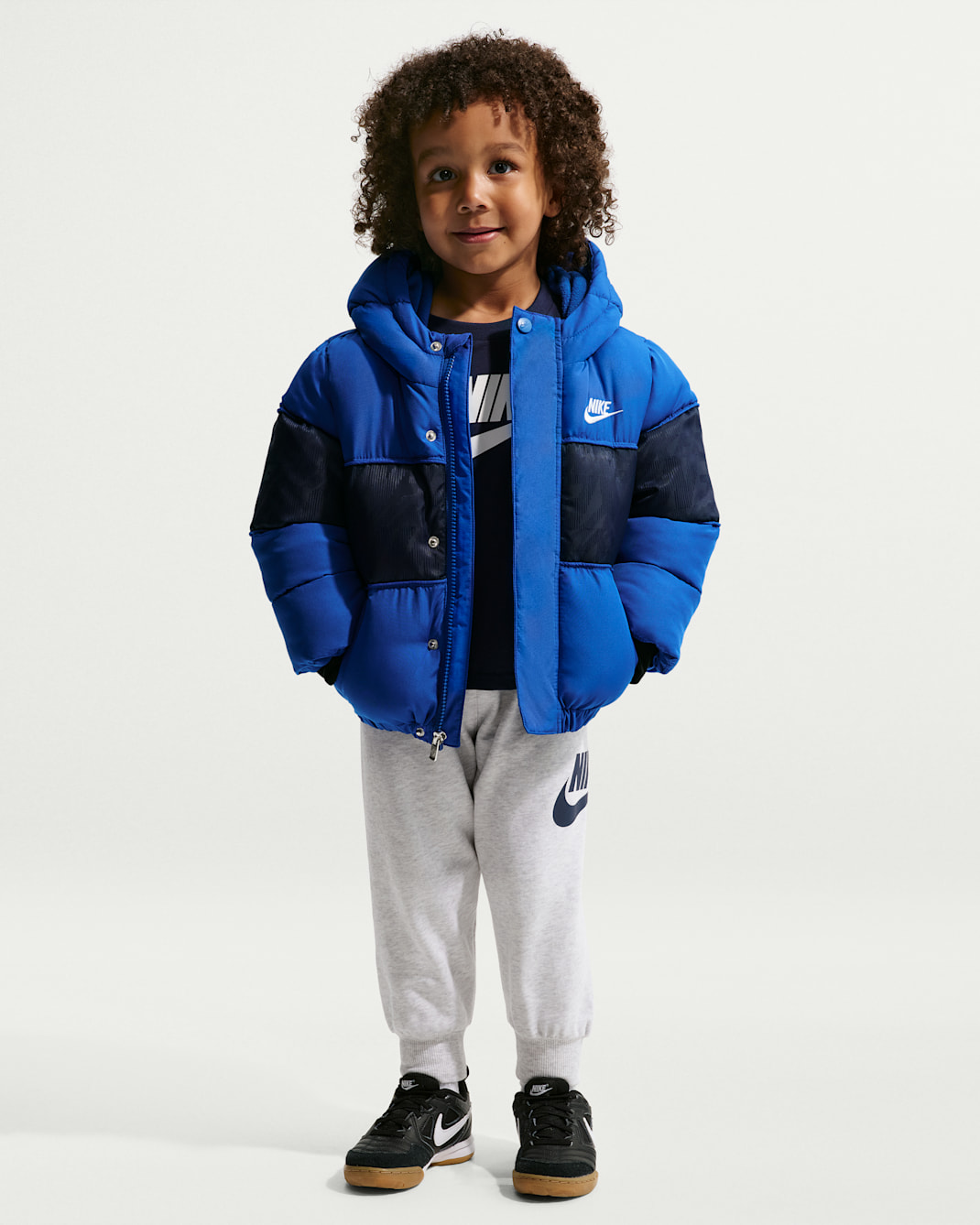 Nike Toddler Jacquard Logo Mixed Media Puffer Jacket