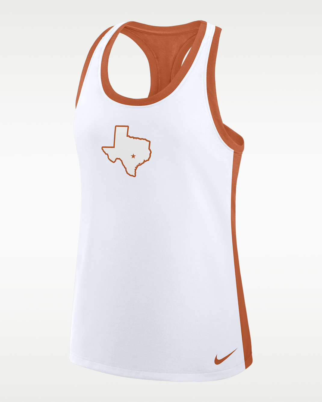 Texas Women's Nike Dri-FIT College Racerback Tank Top - White/Orange