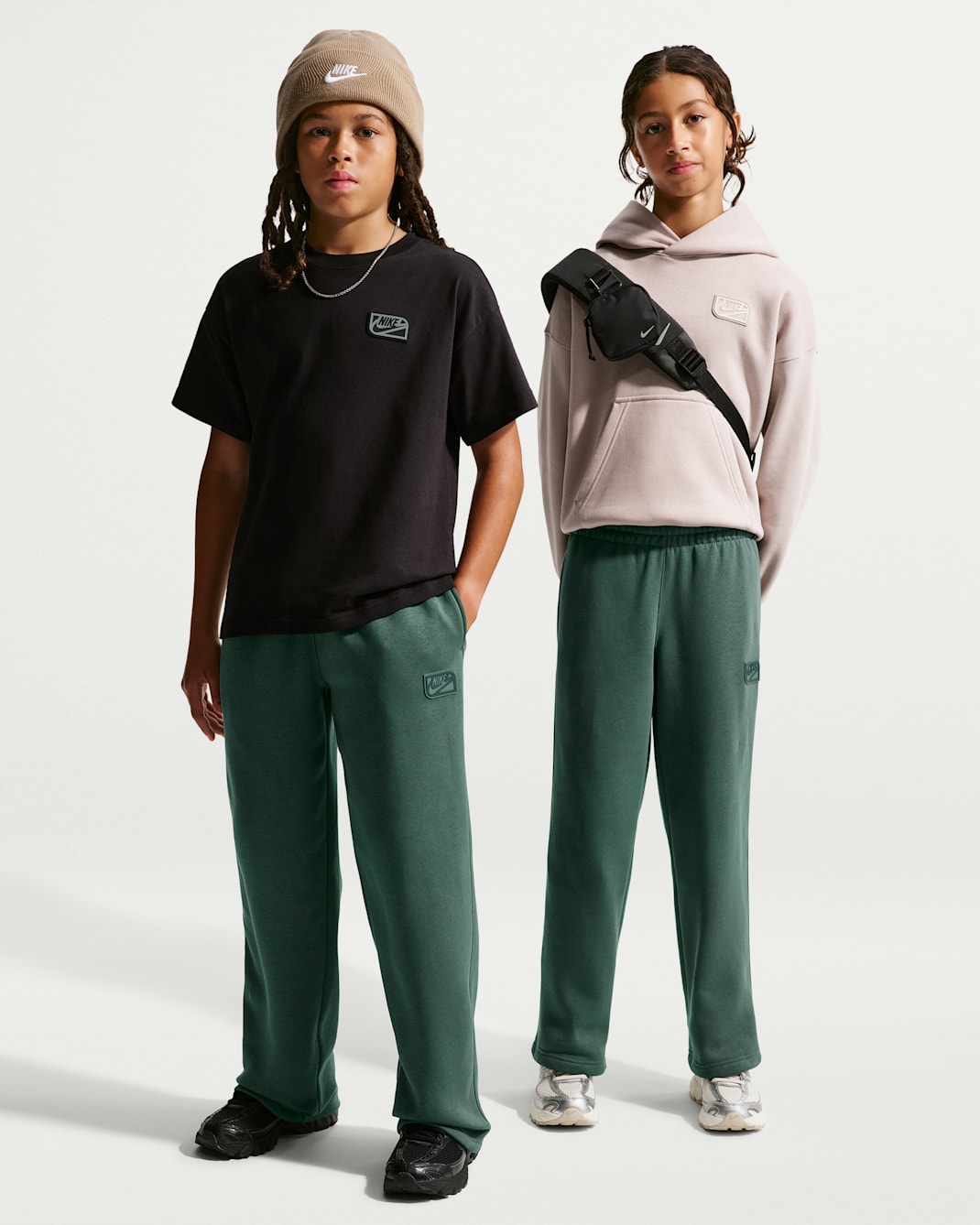 Nike Sportswear Club Fleece Big Kids' Fleece Open-Hem Pants - Camo Green/Black Spruce