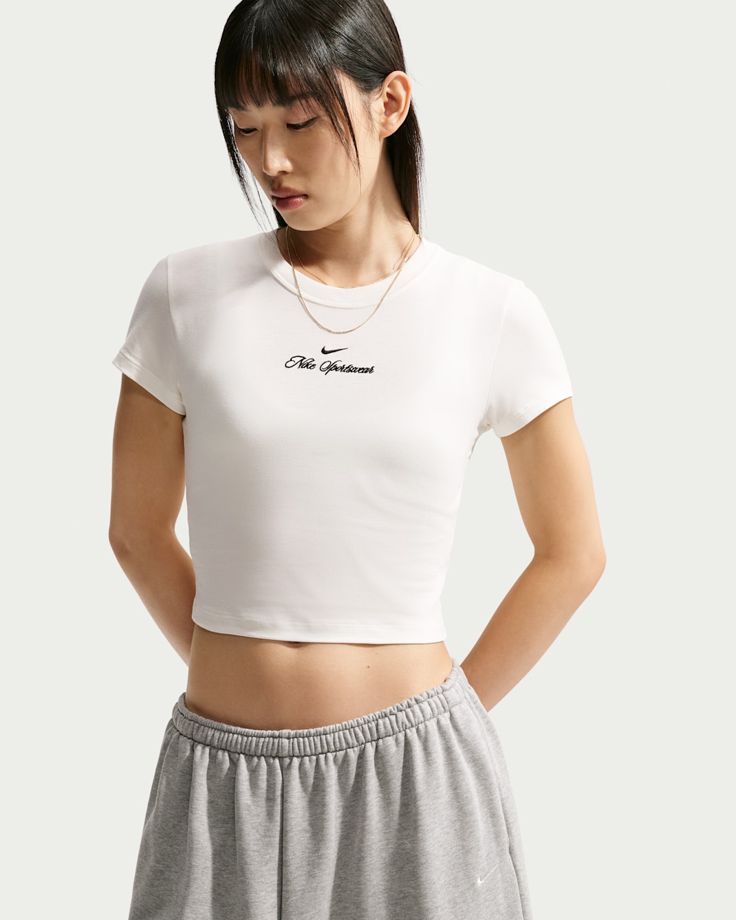 Nike Sportswear Chill Knit Women's Slim Cropped T-Shirt - Sail