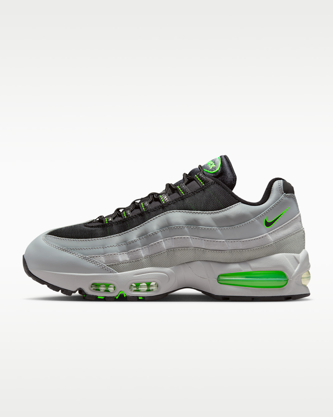 Nike Air Max 95 Big Bubble Men's Shoes - Light Smoke Grey/Green Strike/White/Black
