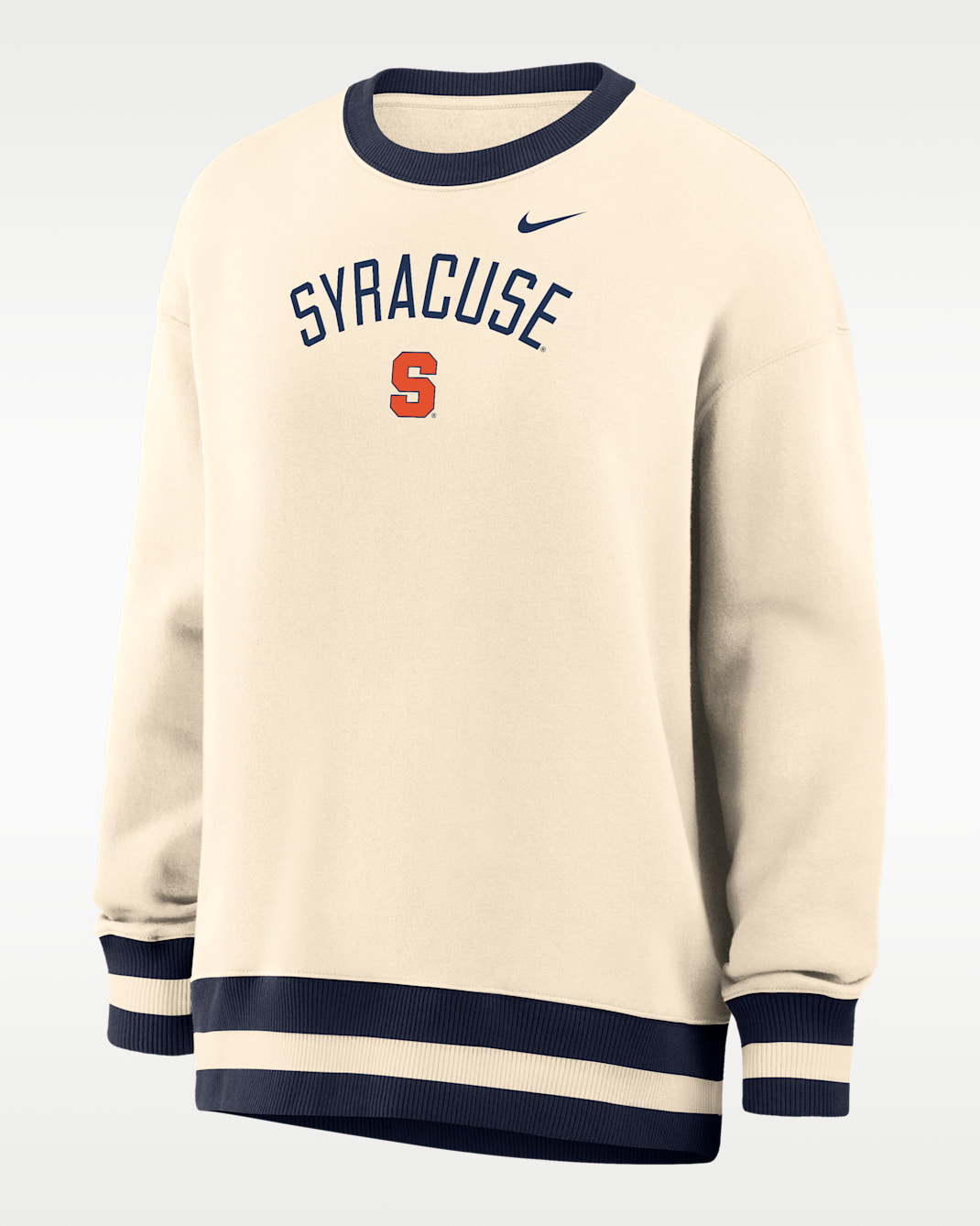 Nike Phoenix (Syracuse) Women's Oversized Crew-Neck Sweatshirt - Natural/College Navy