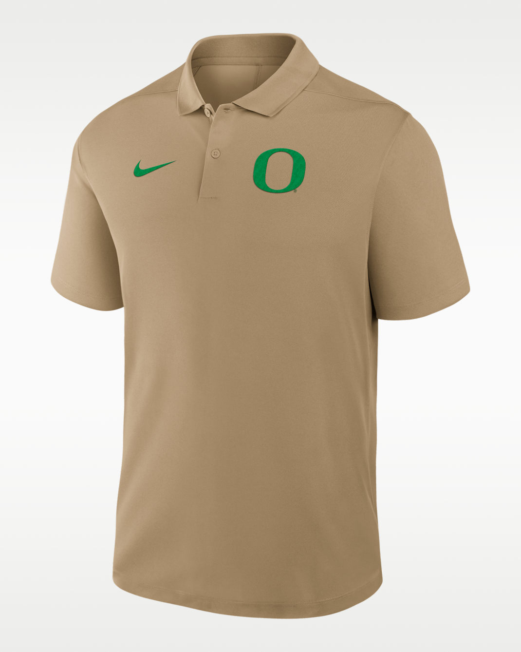 Polo universitario Nike Dri-FIT para hombre Oregon Primetime Victory Primary Logo - Tostado/Beige